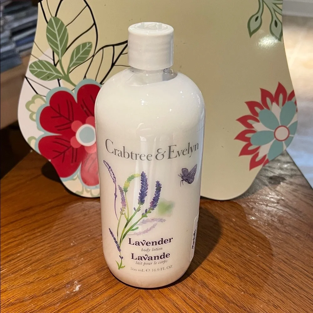 Crabtree & Evelyn Lavender Body Lotion with Floral Design NEW